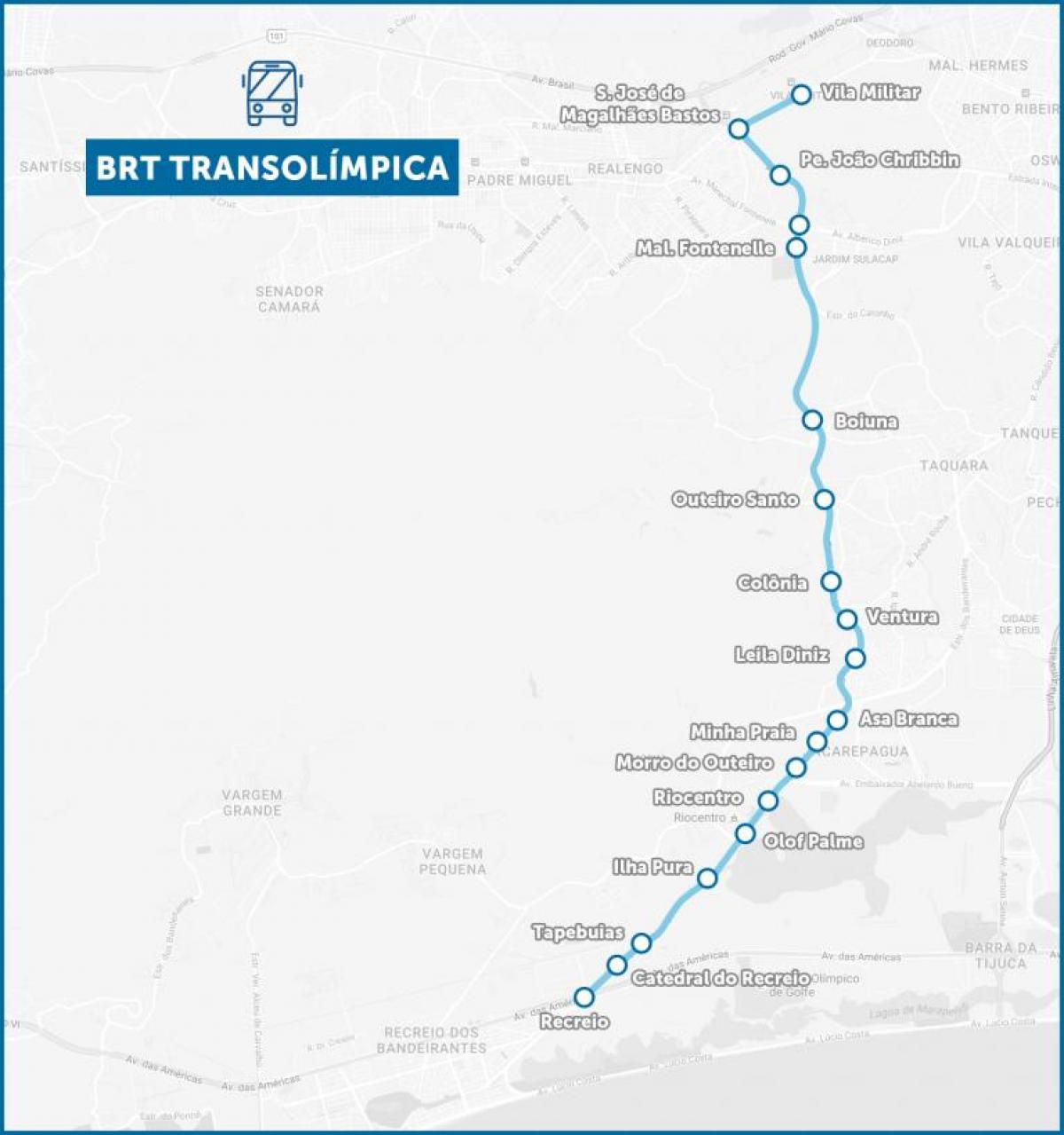 Karta BRT TransOlimpica