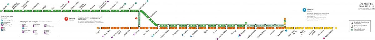 Karta podzemne željeznice Rio de Janeiro - line 1-2-3