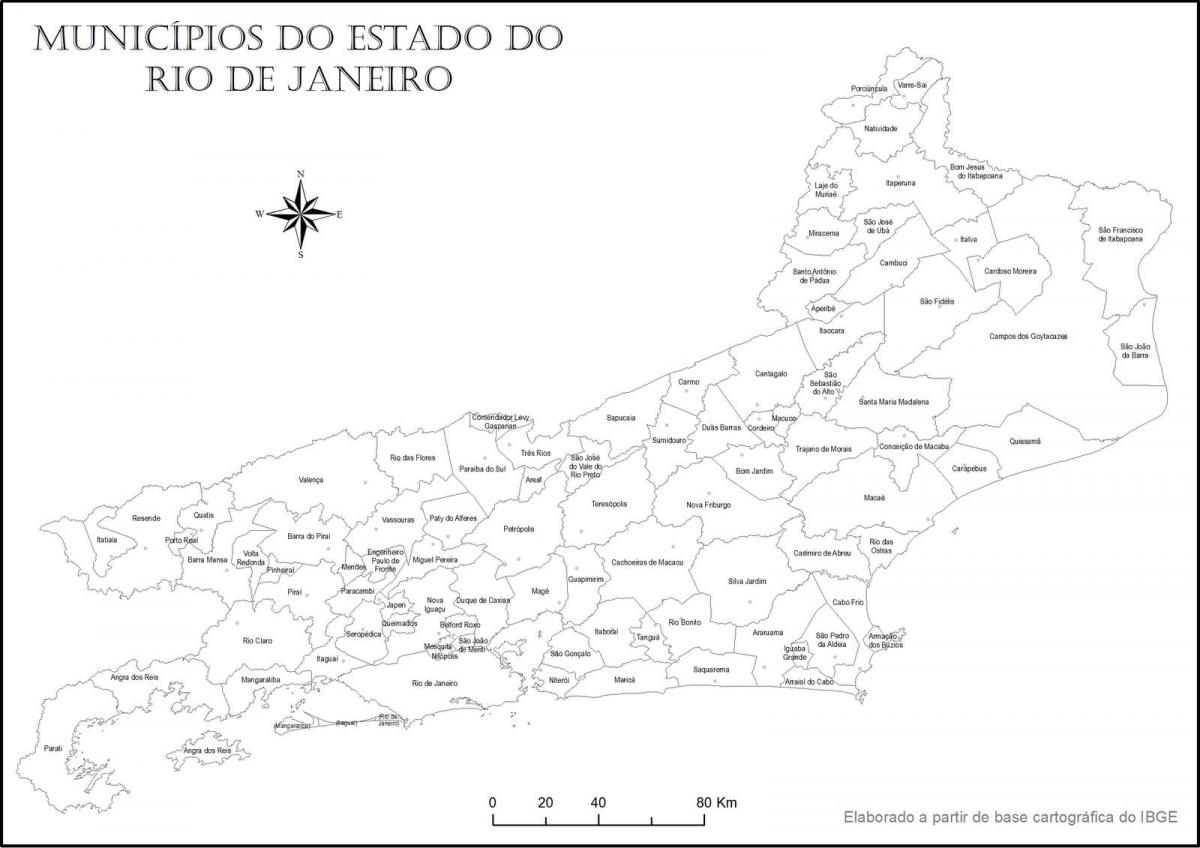 Karta Rio de Janeiru crna i bijela