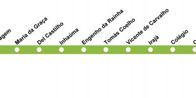 Karta podzemne željeznice Rio de Janeiro - linija 2 (zelena)