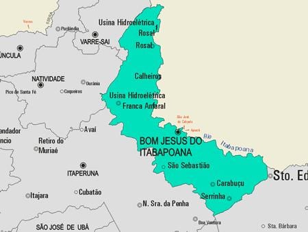 Karta Bon-жезус-DN opština Itabapoana