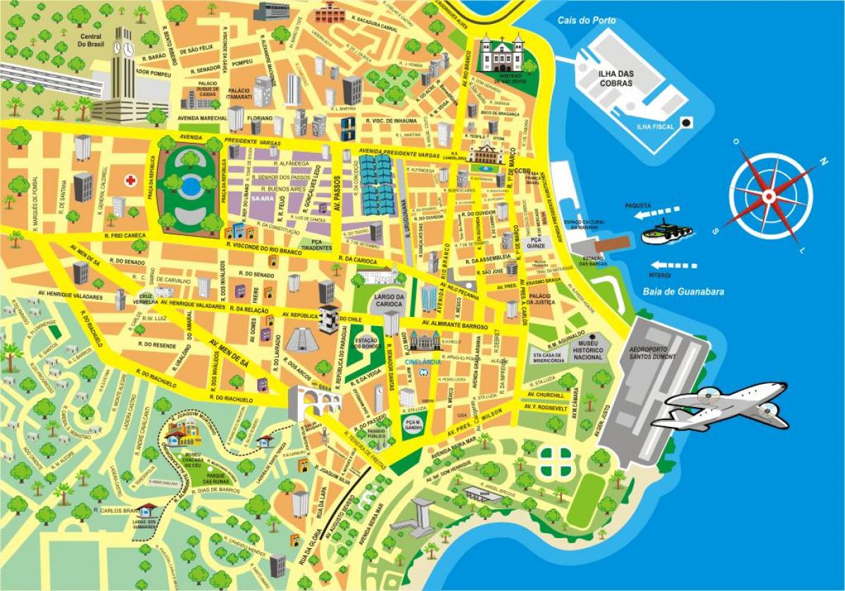 Karta atrakcija Rio de Janeiru