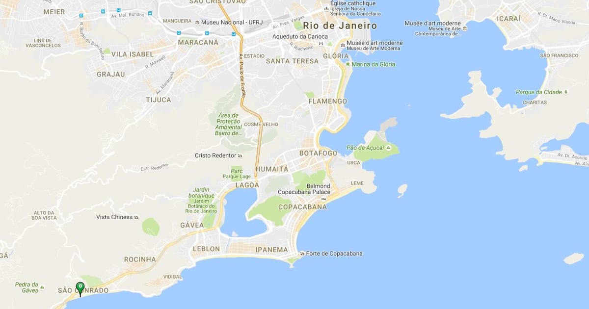 Karta plaža Sao Conrado