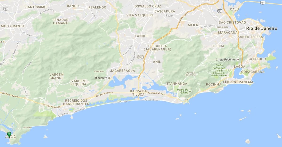 Karta plaže Barra de Гуаратиба