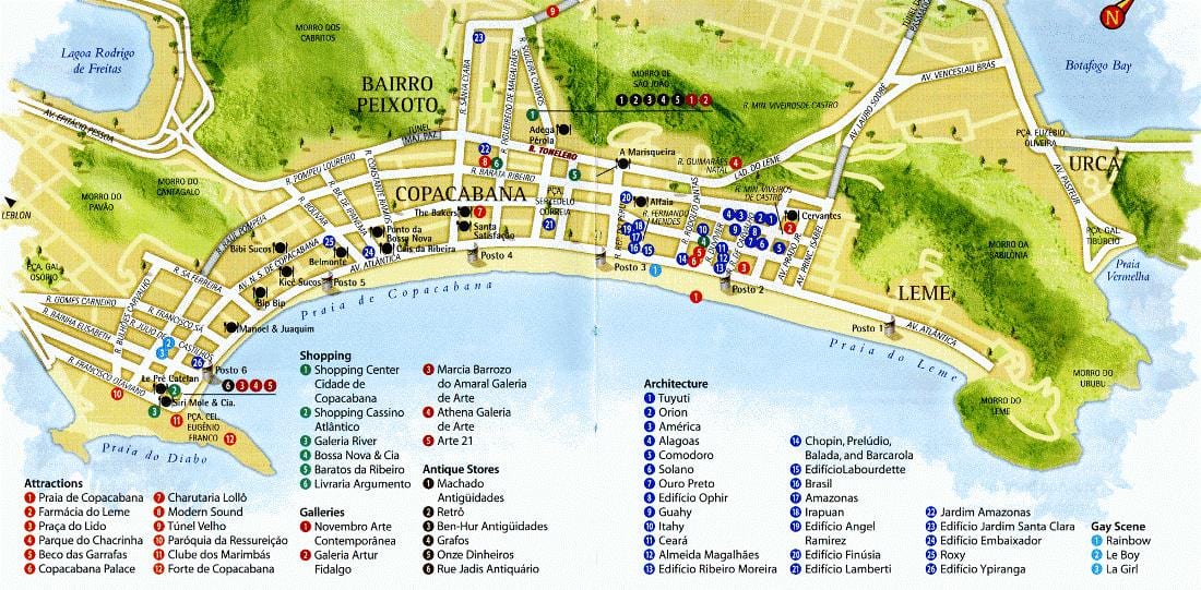 Karta plaža Copacabana