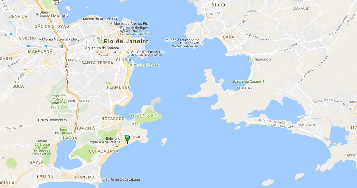 Karta plaža Copacabana