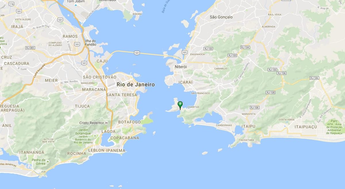 Karta plaža Forte-Rio Branco