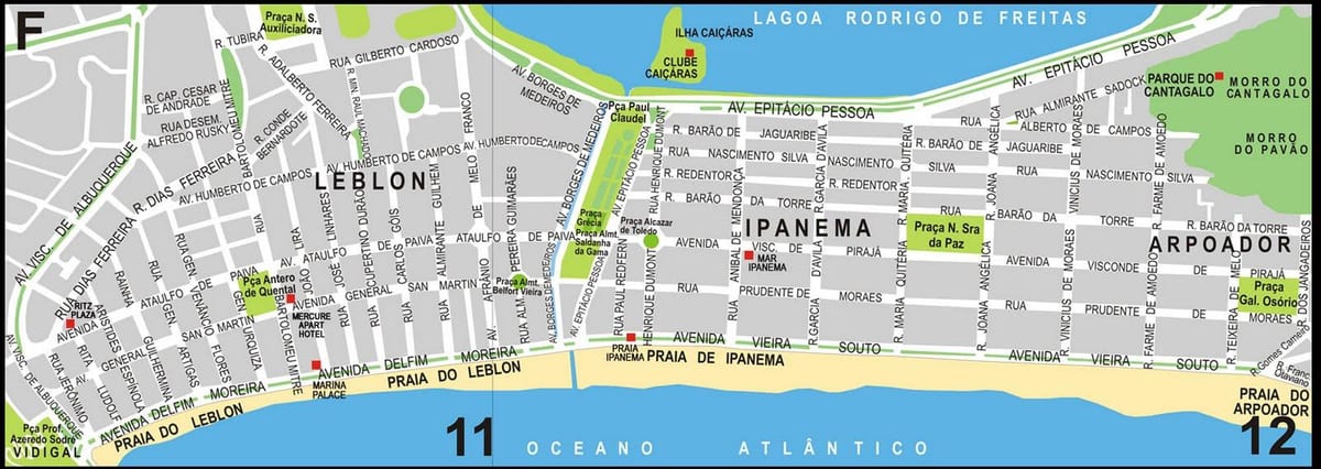 Karta plaža Ipanema