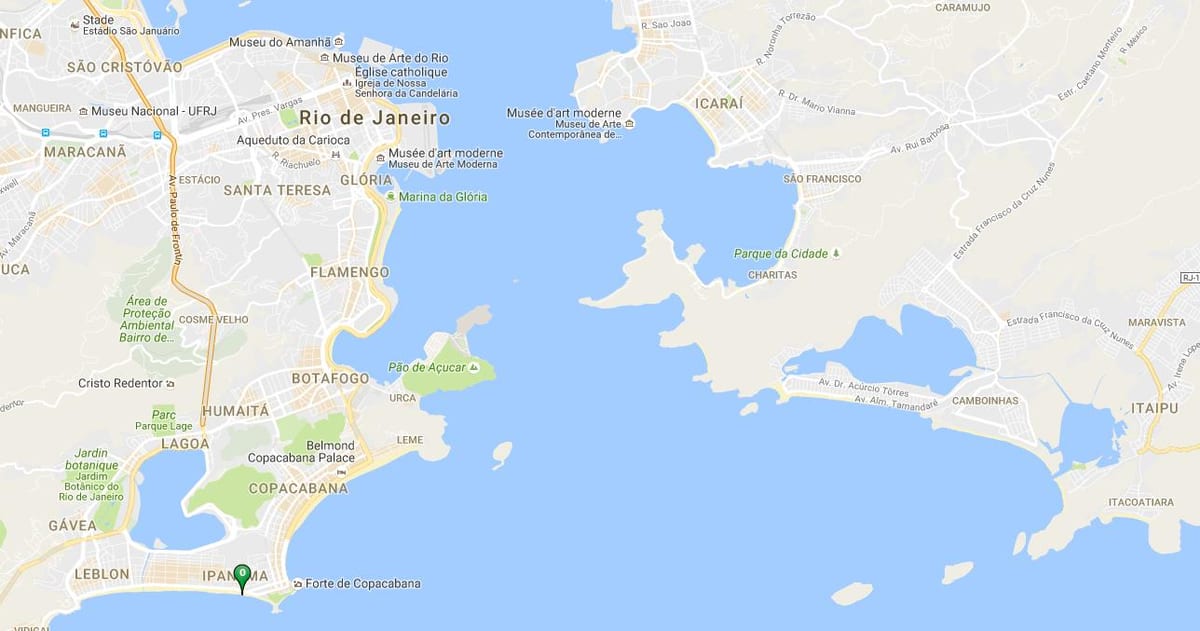 Karta plaža Ipanema