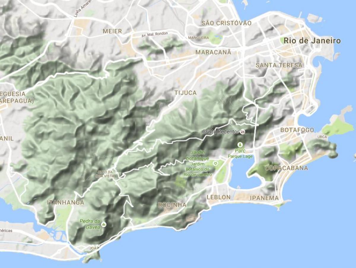 Karta reljefa Rio de Janeiru