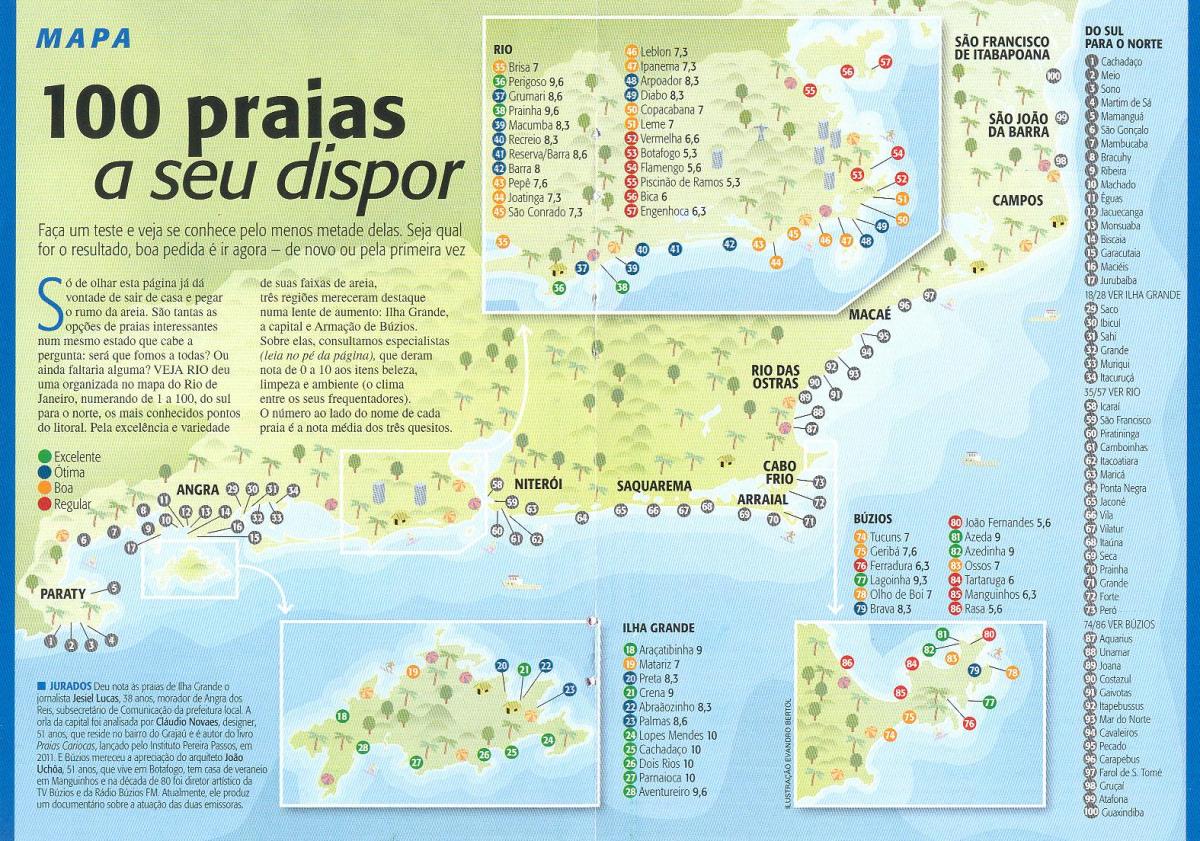 Karta Rio de Janeiru plaže