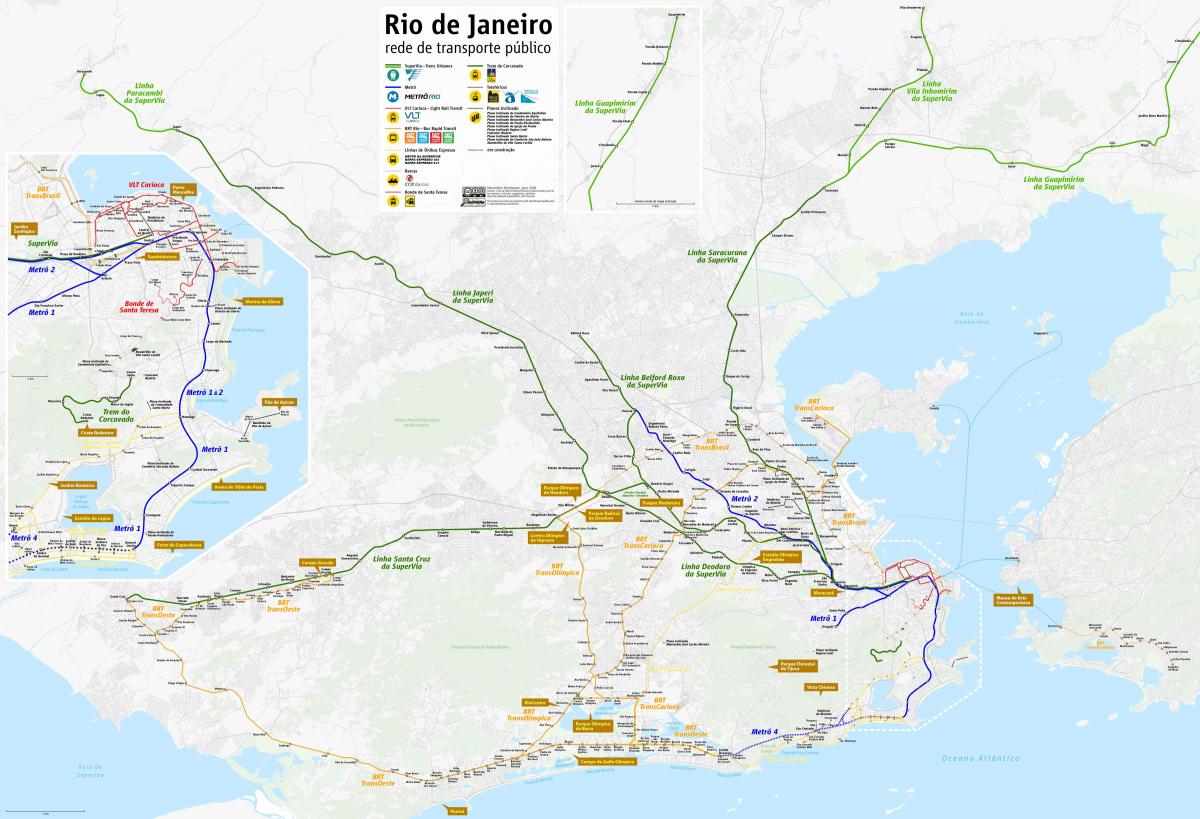 Karta Rio de Janeiru prijevoza