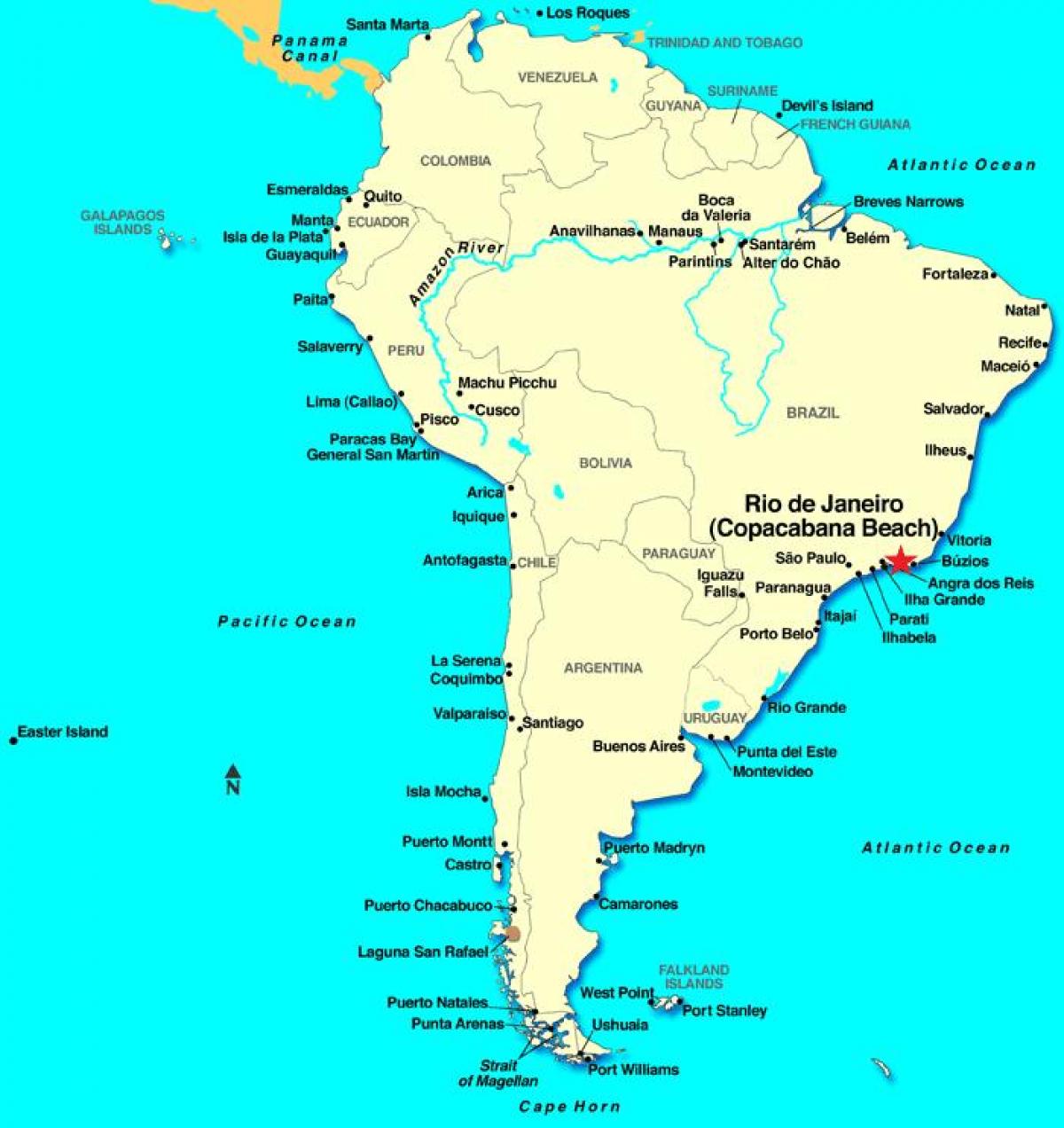 Karta Rio de Janeiru u Južnoj Americi