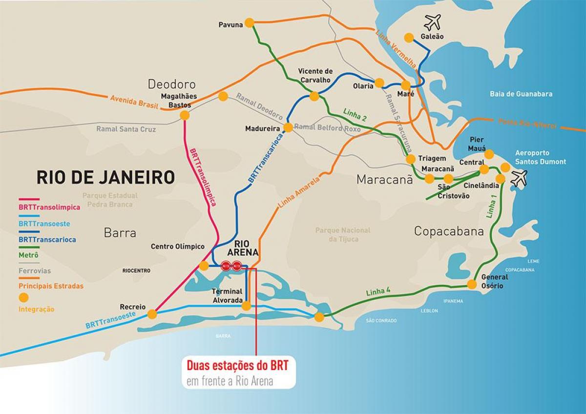 Karta Rio lokacija Arene