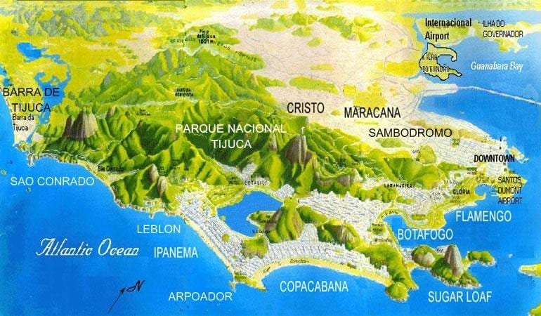 Karta plaža Sao Conrado