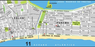 Karta plaža Ipanema